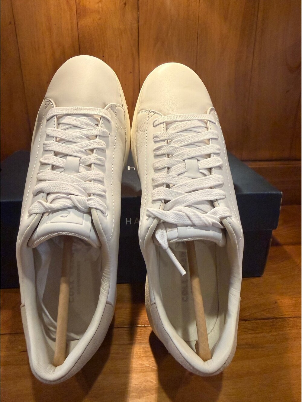 New Cole Haan GrandPro Optic White Leather Tennis Shoes Women's Size 8.5